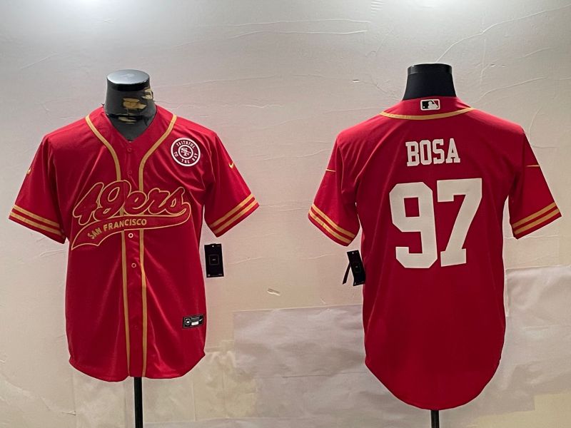 Men San Francisco 49ers #97 Bosa Red Joint Name 2024 Nike Limited NFL Jersey style 12092